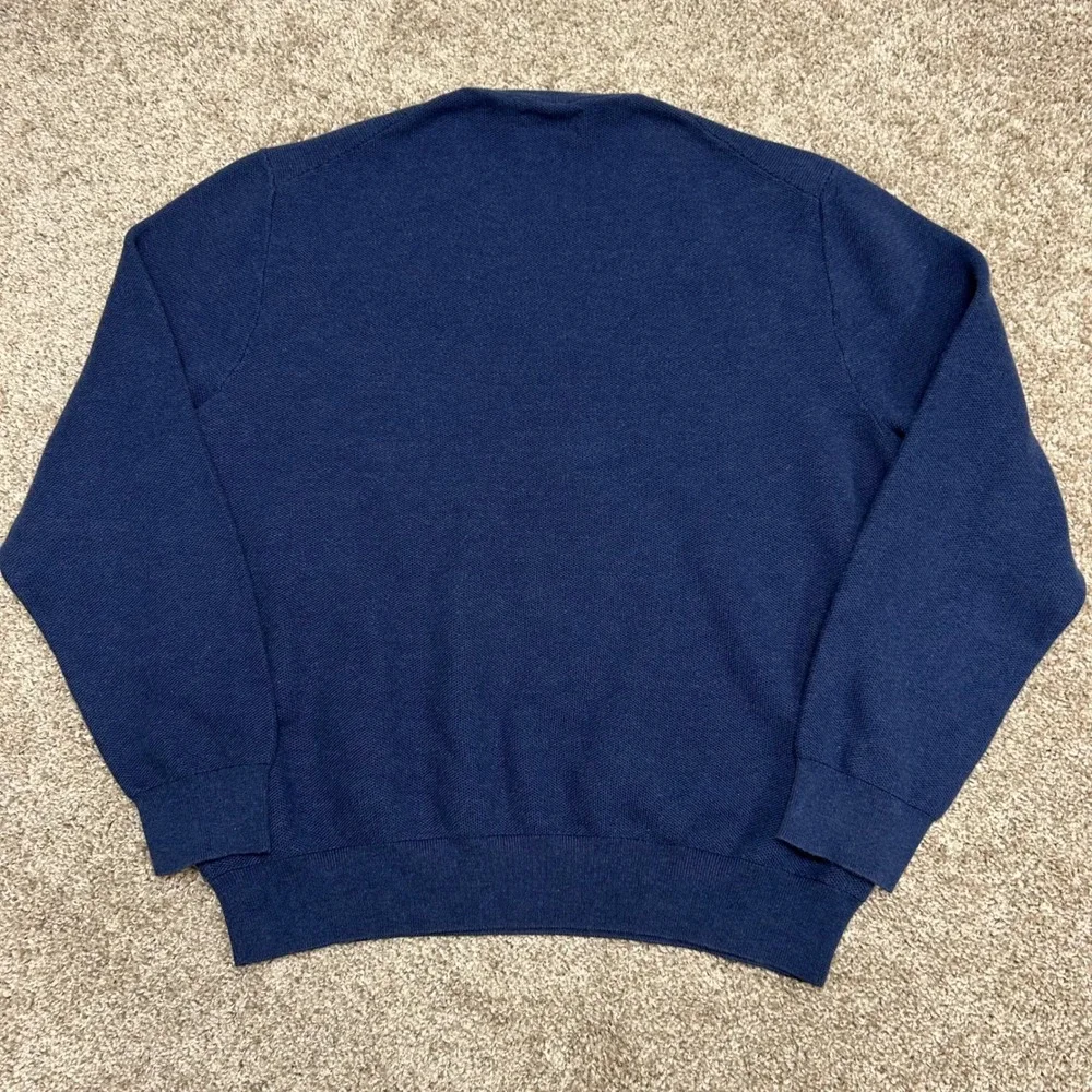 Polo Ralph Lauren Pima Cotton Crewneck Knit Pullover Men Size XL Blue Pony